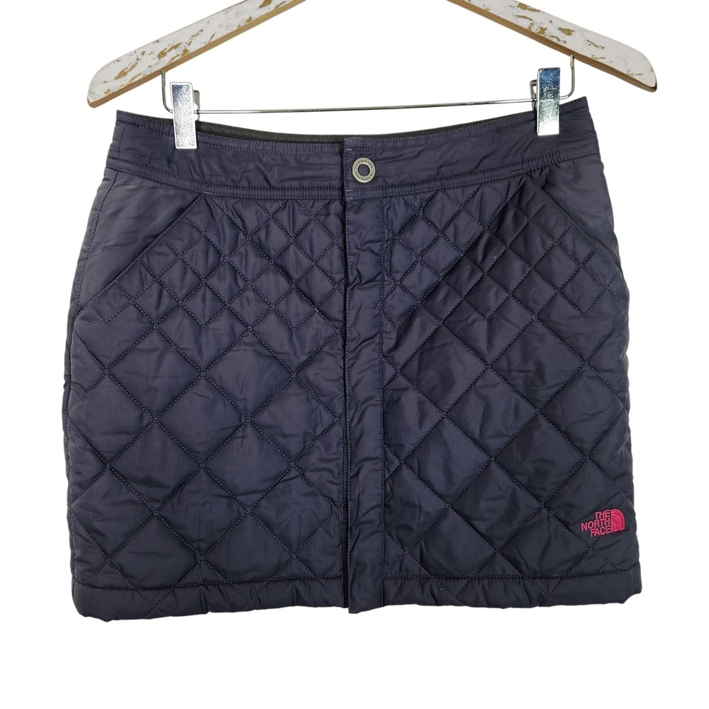 THE NORTH FACE Skirt Womens 2 Purple Gray Quilted Insulated PrimaLoft Snap Waist
